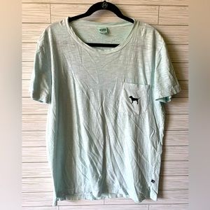 PINK short sleeve logo shirt with pocket on front